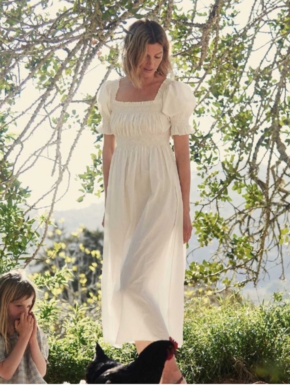 Doen Eclipse white nightgown dress organic cotton